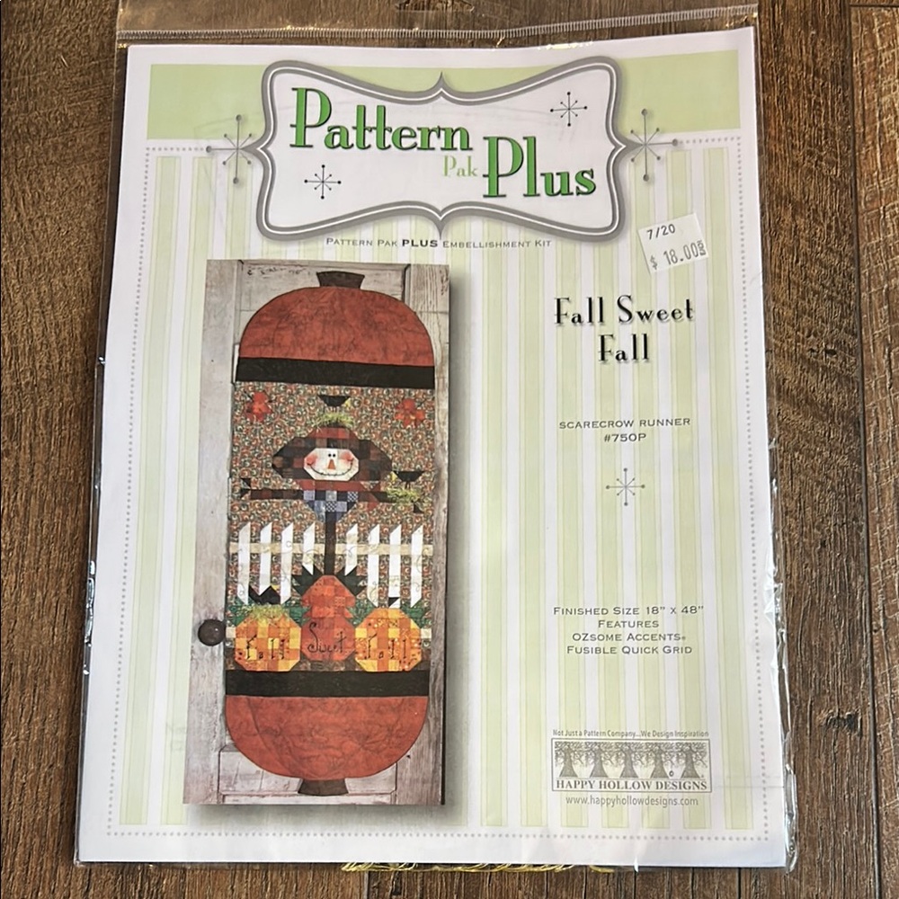 Fall Sweet Fall Scarecrow Runner Pattern
